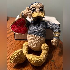 Vintaged Handcrafted Crocheted Donald Duck Doll